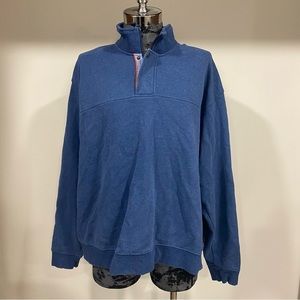 Orvis Signature Blue Quarter Zip Sweatshirt Pullover Size XXL